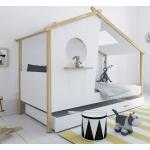 Weiße Moderne Rechteckige Hausbetten aus Massivholz mit Schublade 90x200 