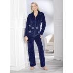 Marineblaue bader Damenhausanzüge & Damenfreizeitanzüge mit Reißverschluss aus Baumwolle 