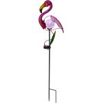 Haushalt International HI 70472 LED Solar Gartenstecker Flamingo aus Metall Höhe 81cm - 70472