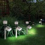 Silberne Haushalt International LED Solarleuchten aus Edelstahl schwenkbar 