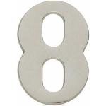 Silberne Zahl 8 Hausnummern matt aus Edelstahl 1-teilig 