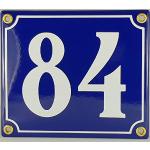 Blaue Hausnummernschilder aus Emaille 