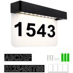 Weiße Zahl 2 LED Hausnummern mit Sonnenaufgang-Motiv aus Kunststoff 