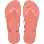 Peachfarbene Havaianas Slim Zehentrenner mit Riemchen aus PVC leicht für Damen Größe 36 