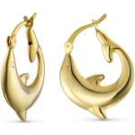 Goldene Maritime Bling Jewelry Delfin Ohrringe mit Delfinmotiv aus Silber für Damen zum Muttertag 