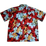 Hawaiihemd/Hawaii Hemd „Flower Girls (red)“ / 100% Baumwolle/Größe S – 6XL / rot/Blüten/Blumen/Pin-Up