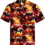 Rote Hawaiihemden mit Knopf aus Baumwolle für Herren Größe 8 XL 