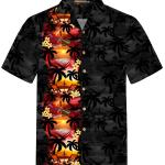 Schwarze Hawaiihemden mit Knopf aus Baumwolle für Herren Größe 8 XL 