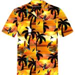 Orange Hawaiihemden mit Knopf aus Baumwolle für Herren Größe 8 XL 