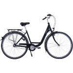 HAWK City Wave Premium Black Damen 26 Zoll - Fahrrad mit 3-Gang Shimano Nabenschaltung, Beleuchtung & Ergogriffen