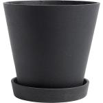 HAY - Blumentopf mit Untersetzer - schwarz, Kunststoff - 21x20x21 cm (AB394-A604-AB68) (605) XL
