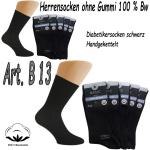 Schwarze Star Socks Germany Diabetikersocken aus Baumwollmischung für Herren Größe 43 