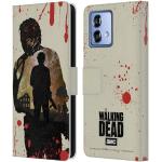 Head Case Designs Offizielle AMC The Walking Dead Glenn Silhouetten Leder Brieftaschen Handyhülle Hülle Huelle kompatibel mit Motorola Moto G84 5G