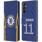 Head Case Designs Offizielle Chelsea Football Club Timo Werner 2021/22 Spieler Home Kit Leder Brieftaschen Handyhülle Hülle Huelle kompatibel mit Samsung Galaxy A05s