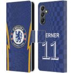 Head Case Designs Offizielle Chelsea Football Club Timo Werner 2021/22 Spieler Home Kit Leder Brieftaschen Handyhülle Hülle Huelle kompatibel mit Samsung Galaxy A25 5G