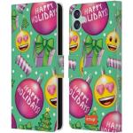 Rosa Head Case Designs Emoji Samsung Galaxy Hüllen Art: Flip Cases mit Bildern aus Leder Weihnachten 