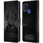 Head Case Designs Offizielle HBO Game of Thrones Eiserner Thron Key Art Leder Brieftaschen Handyhülle Hülle Huelle kompatibel mit Samsung Galaxy A21s (2020)