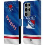 Head Case Designs Offizielle NHL Jersey New York Rangers Leder Brieftaschen Handyhülle Hülle Huelle kompatibel mit Samsung Galaxy S23 Ultra 5G