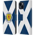 Head Case Designs Offizielle Scotland National Football Team Schottland Fahne Logo 2 Leder Brieftaschen Handyhülle Hülle Huelle kompatibel mit Apple iPhone 15