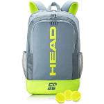 HEAD Core Tennis-Rucksack – Tragetasche für 2 Schläger mit gepolsterten Schultergurten, Grau/Gelb, Größe L