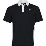 HEAD Herren Slice Poloshirt Tennis-Shirt, schwarz/weiß, M