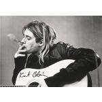 Heart Rock Bandiera Originale Kurt Cobain - B.&W Guitar Tessuto, Multicolore, 110x75x0.1 cm