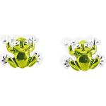 Nickelfreie Silberne Elegante heartbreaker Froggy Damenohrstecker mit Tiermotiv 2-teilig 