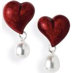 Silberne Motiv Elegante heartbreaker Herzohrstecker gebürstet aus Silber für Damen 