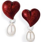 Silberne Motiv heartbreaker Herzohrstecker gebürstet für Damen zum Valentinstag 