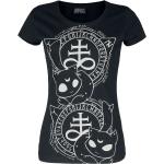 Schwarze Gothic Kurzärmelige Katzen-Shirts mit Katzenmotiv für Damen Größe XXL 