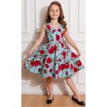 Hearts & Roses «DITSY 50s ROSES» Rosen Floral Swing Dress for KIDS Rockabilly