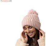 Pinke Heat Holders Strickmützen mit Bommeln aus Polyester maschinenwaschbar für Damen Einheitsgröße 