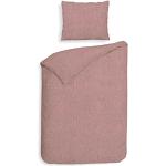 Pinke Unifarbene Heckett & Lane Bettwäsche Sets & Bettwäsche Garnituren mit Reißverschluss aus Flanell maschinenwaschbar 155x220 