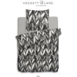 Schwarze Heckett & Lane Bio Flanellbettwäsche mit Reißverschluss aus Flanell 135x200 