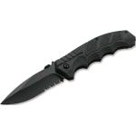 Heckler & Koch SFP Tactical Folder All Black Einhandmesser mit Gummirten Griff