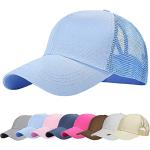 Blaue Hip Hop Snapback-Caps aus Mesh für Damen Einheitsgröße für den für den Sommer 