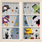 Schwarze Fenstertattoos & Fensteraufkleber mit Halloween-Motiv glänzend 
