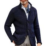 Blaue Tweed-Sakkos mit Knopf aus Tweed maschinenwaschbar für Herren Größe L 