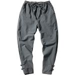 Graue Unifarbene Business Atmungsaktive Baggy-Pants & Baggy-Hosen aus Baumwollmischung für Herren Größe 4 XL 