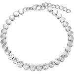 Reduzierte Silberne Gliederarmbänder poliert aus Kristall für Damen 