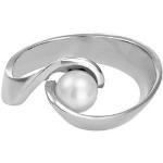 Reduzierte Weiße Edelstahlringe poliert aus Edelstahl mit Echte Perle für Damen Größe 58 1-teilig 