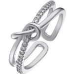 Reduzierte Silberne Edelstahlringe poliert aus Edelstahl mit Diamant für Damen Größe 50 1-teilig 