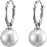 Reduzierte Silberne Perlenohrringe poliert aus Edelstahl für Damen 