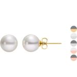 Silberne Elegante Perlenohrstecker aus Edelstahl mit Echte Perle für Damen 