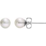 Silberne Elegante Perlenohrstecker aus Edelstahl für Damen 