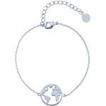 Silberne Heideman Damenarmbänder mit Weltkartenmotiv aus Edelstahl 