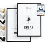 Schwarze Minimalistische Fotowände & Bilderrahmen Sets glänzend DIN A4 aus Metall bruchsicher 21x30 