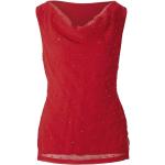Rote Elegante Heine Wasserfall-Ausschnitt Blusentops mit Pailletten aus Jersey enganliegend für Damen Größe M für Partys für den für den Sommer 