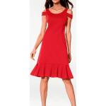 Rote Elegante Heine Cut Out Kleider mit Cutwork mit Reißverschluss aus Polyamid enganliegend für Damen Größe M 