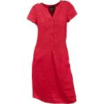 Rote Unifarbene Mini Leinenkleider aus Leinen für Damen Größe S 